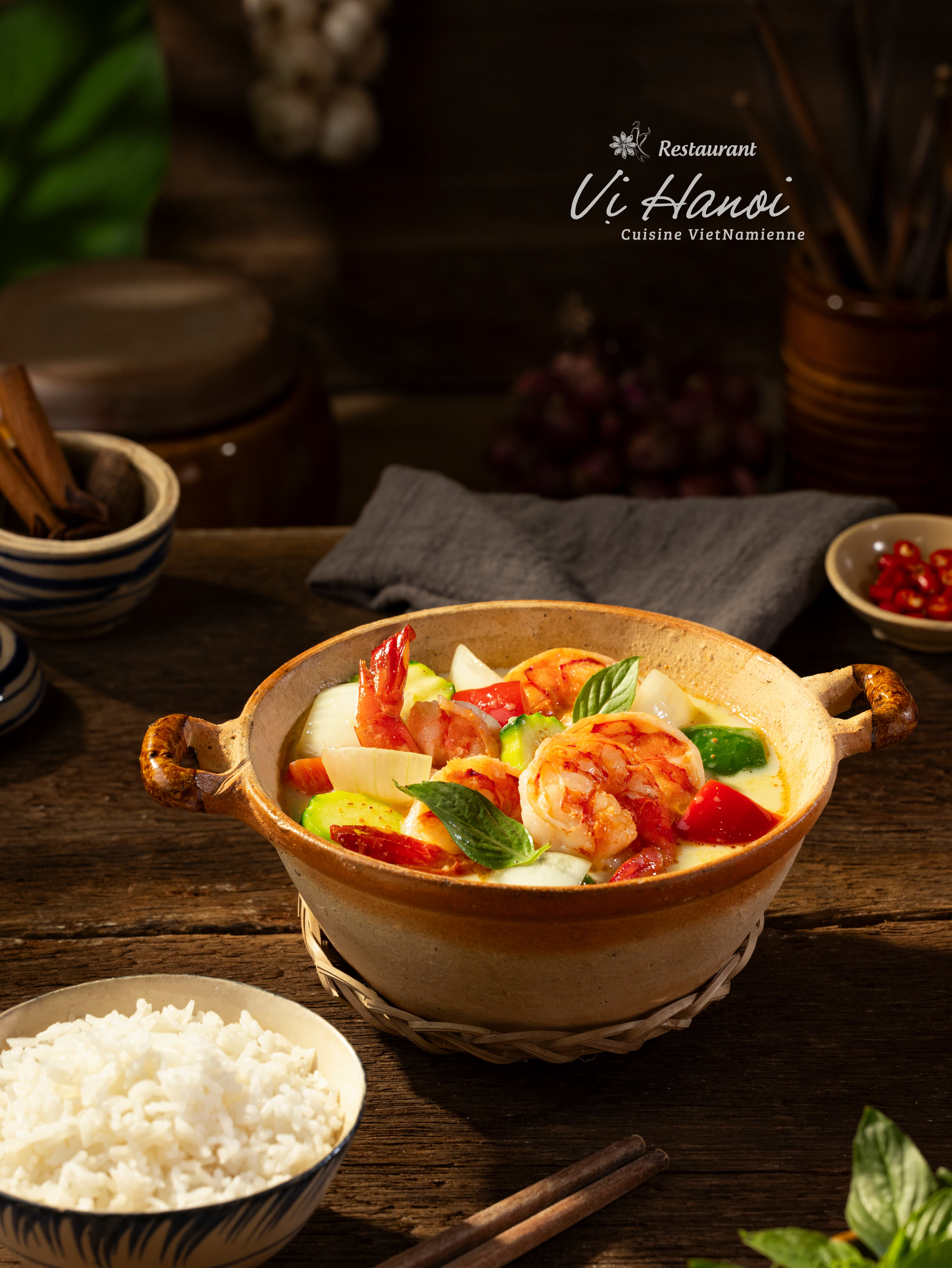 Curry vert de poulet au lait de coco
